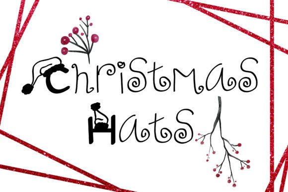 Christmas Hats: A Hand-Drawn Font for Festive Projects